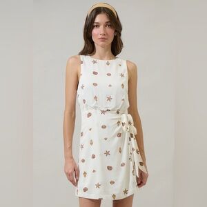 NEW Sugarlips White Sleeveless Dress with Seashell Print - size XL